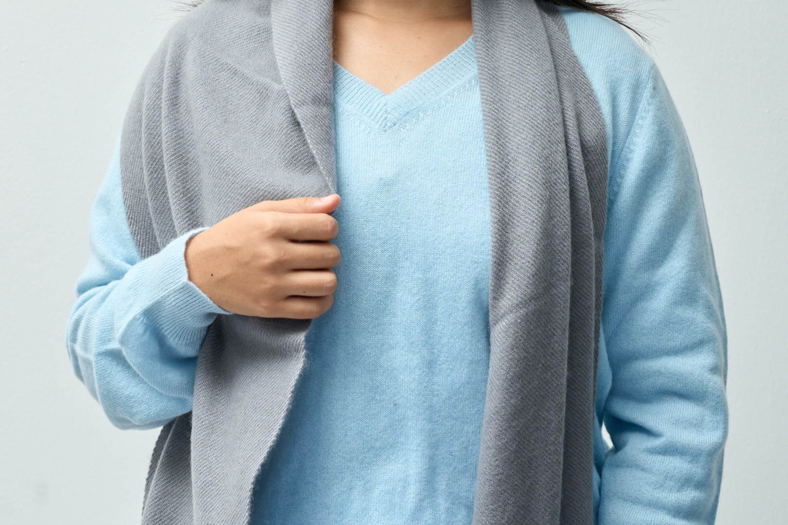 Thumbnail for Pure Cashmere blue Pullover